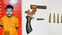 Miliki Senpi dan Amunisi Ilegal, Pria Asal Langkat Ditangkap Polsek Banjar Agung