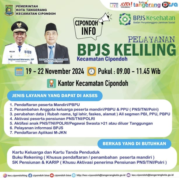 Kecamatan Cipondoh Gelar Pelayanan BPJS. Kecamatan Cipondoh Gelar Pelayanan BPJS.