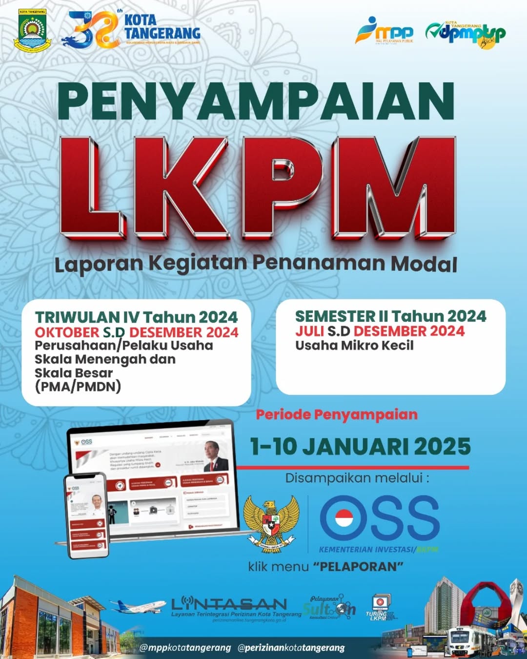 DPMPTSP Kota Tangerang Mengingatkan Penyampaian LKPM Periode Triwulan IV