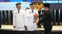 Disaksikan Gubernur Lampung, Bupati dan Wakil Bupati Tubaba Lakukan Serah Terima Jabatan