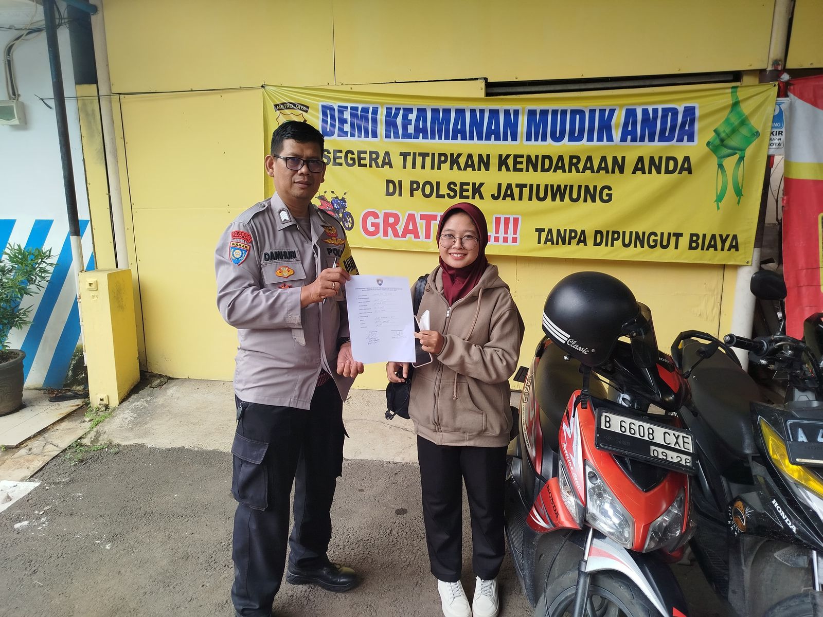 Polres Metro Tangerang Kota Terima Titipan Kendaraan untuk Mudik Lebaran.