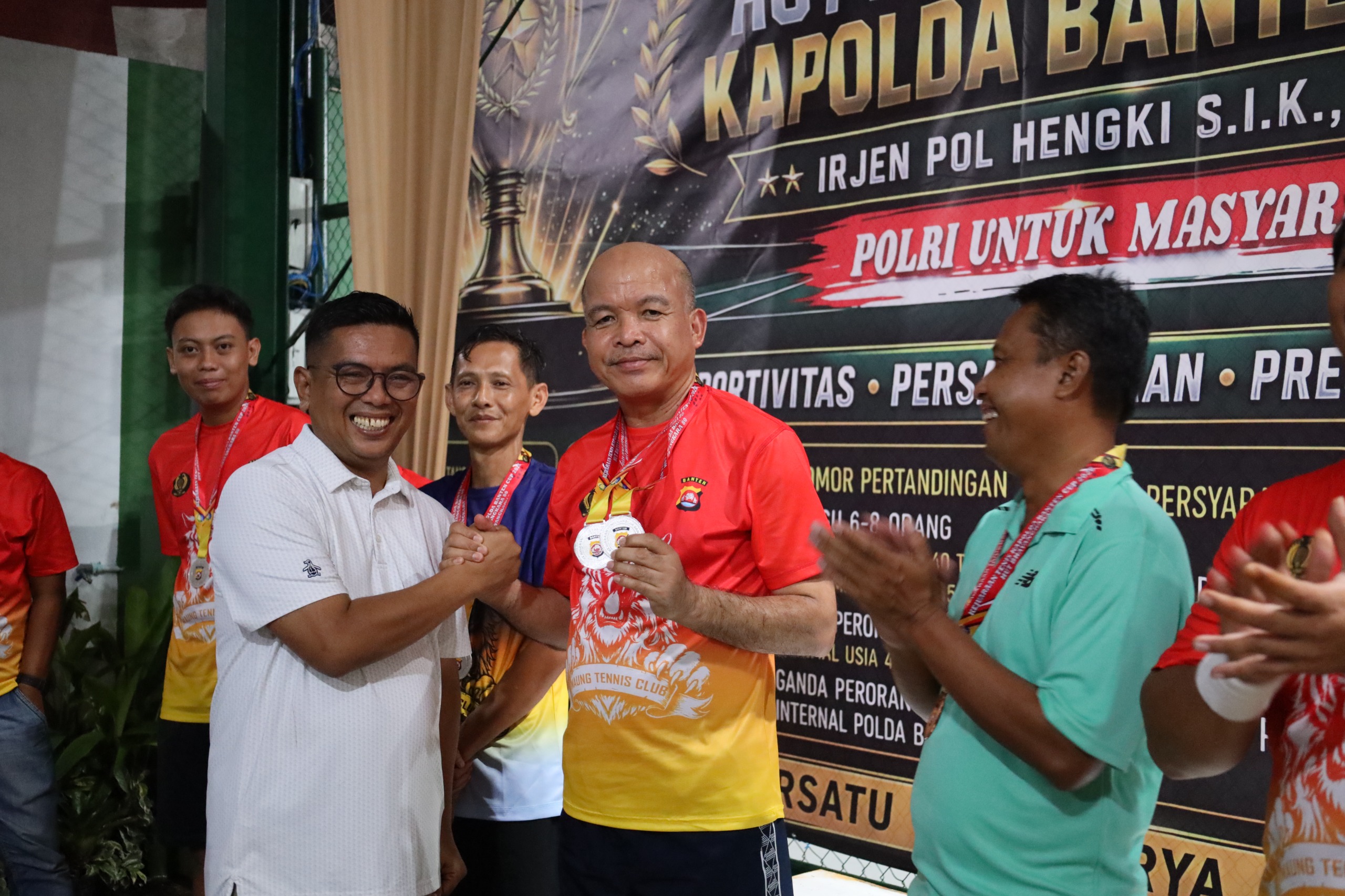 Kapolda Banten Raih Juara 2 Kejuaraan Tenis Kapolda Cup dalam Semarak Hari Bhayangkara ke-80
