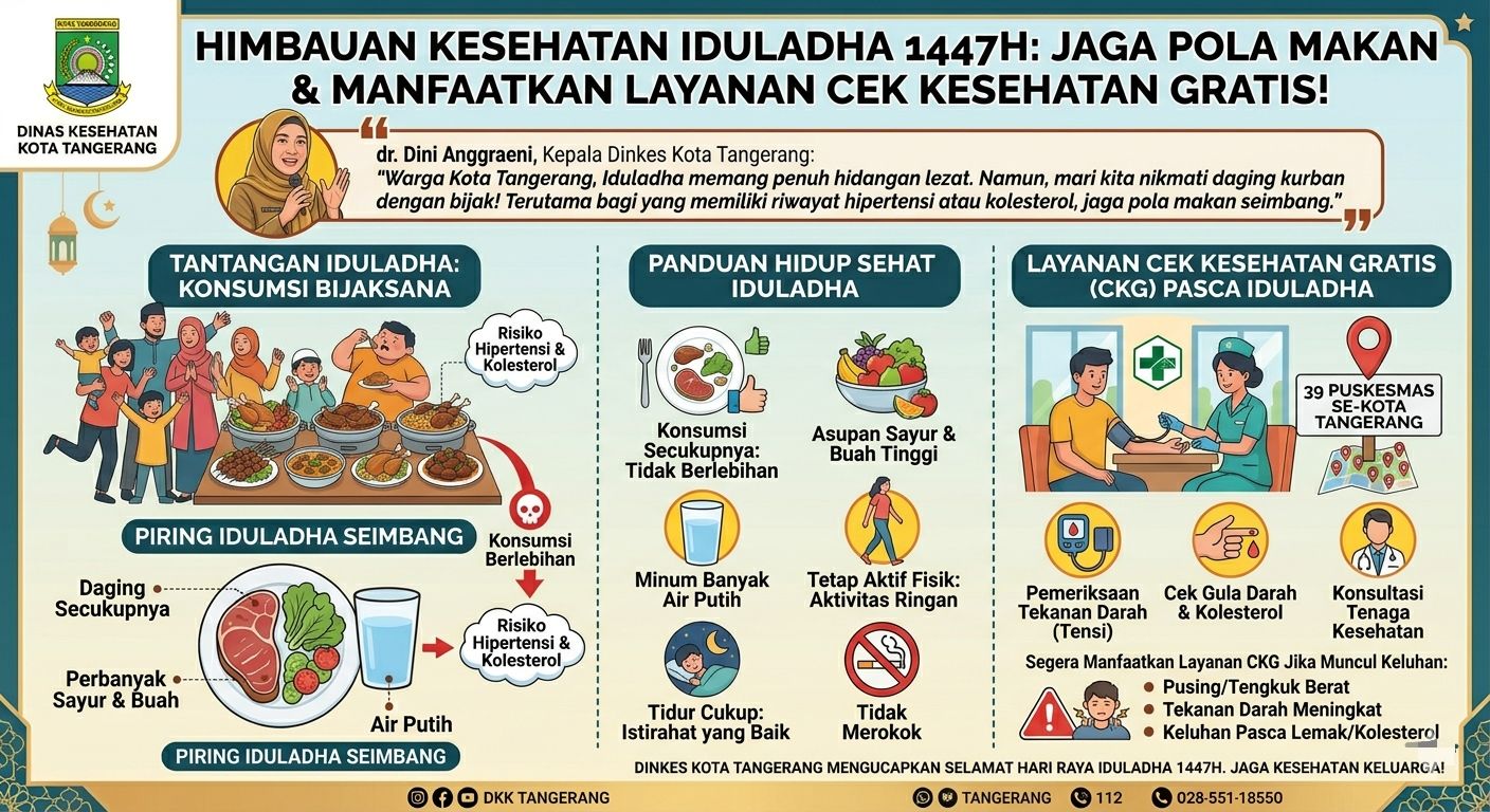 Waspadai Tekanan Darah Meningkat Pasca Iduladha, Dinkes Kota Tangerang Imbau Warga CKG