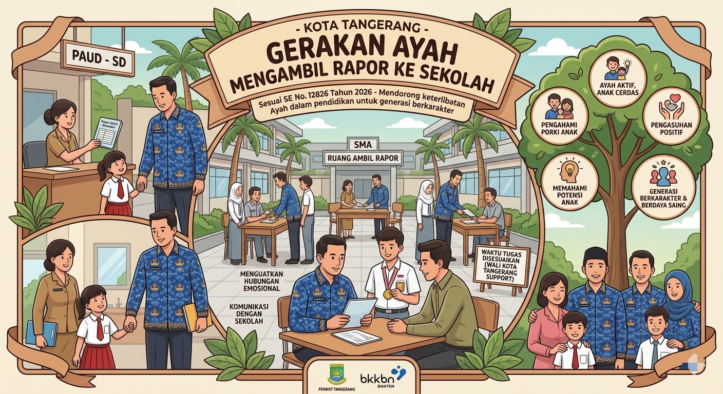 Pemkot Tangerang Dorong Peran Ayah Lewat Gerakan Mengambil Rapor Anak di Sekolah
