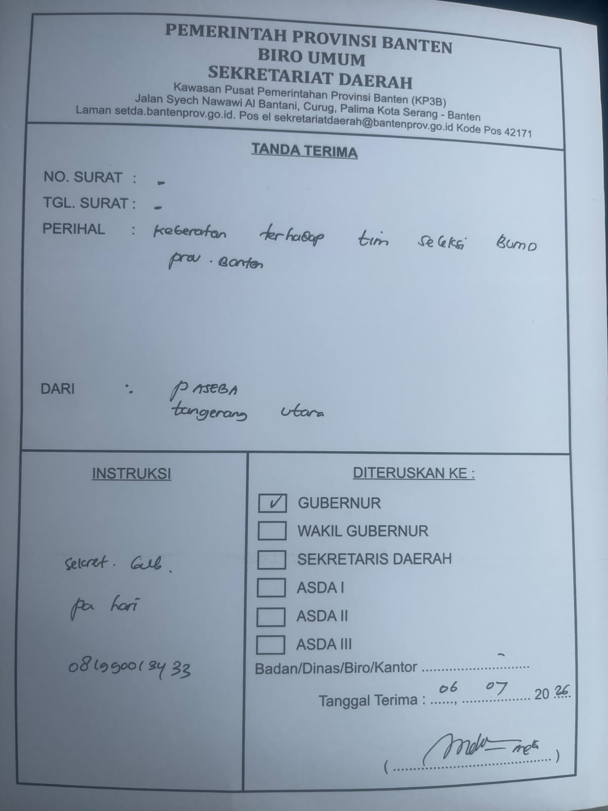 Paseba Sorot Gubernur Banten Soal Tim Seleksi Direksi dan Komisaris BUMD