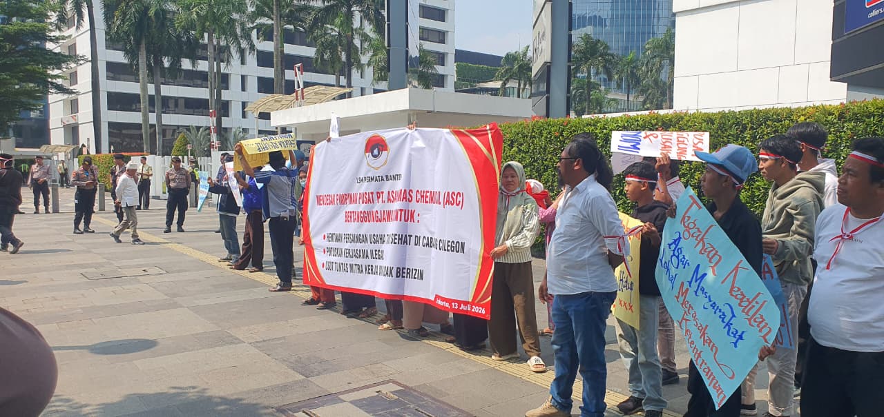 Warga Cilegon Demo Kantor PT Asahimas Chemical di Jakarta, Soroti Pengelolaan Limbah dan Kepedulian Lingkungan