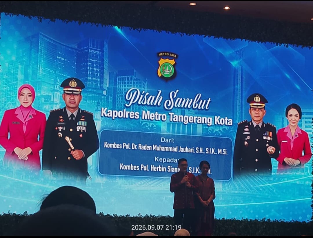 Pisah Sambut Kapolres Metro Tangerang Kota, Herbin Sianipar Minta Dukungan Masyarakat