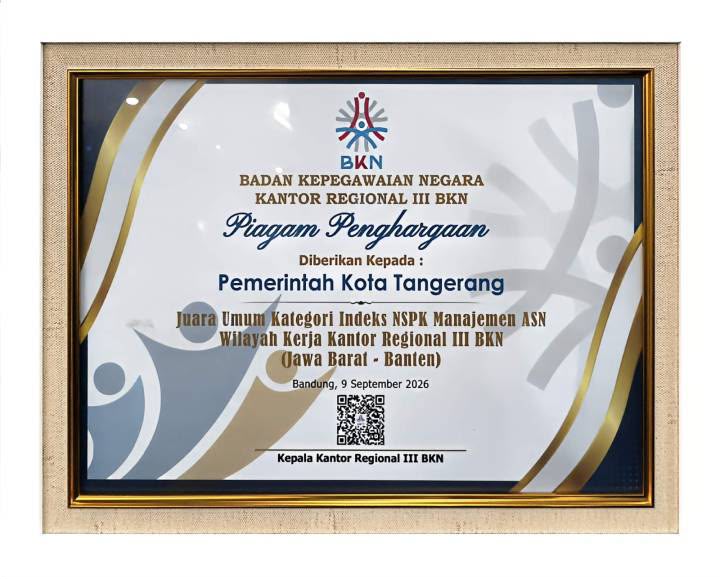 Pemkot Tangerang Sabet Lima Penghargaan pada Rakor Kepegawaian BKN 2026