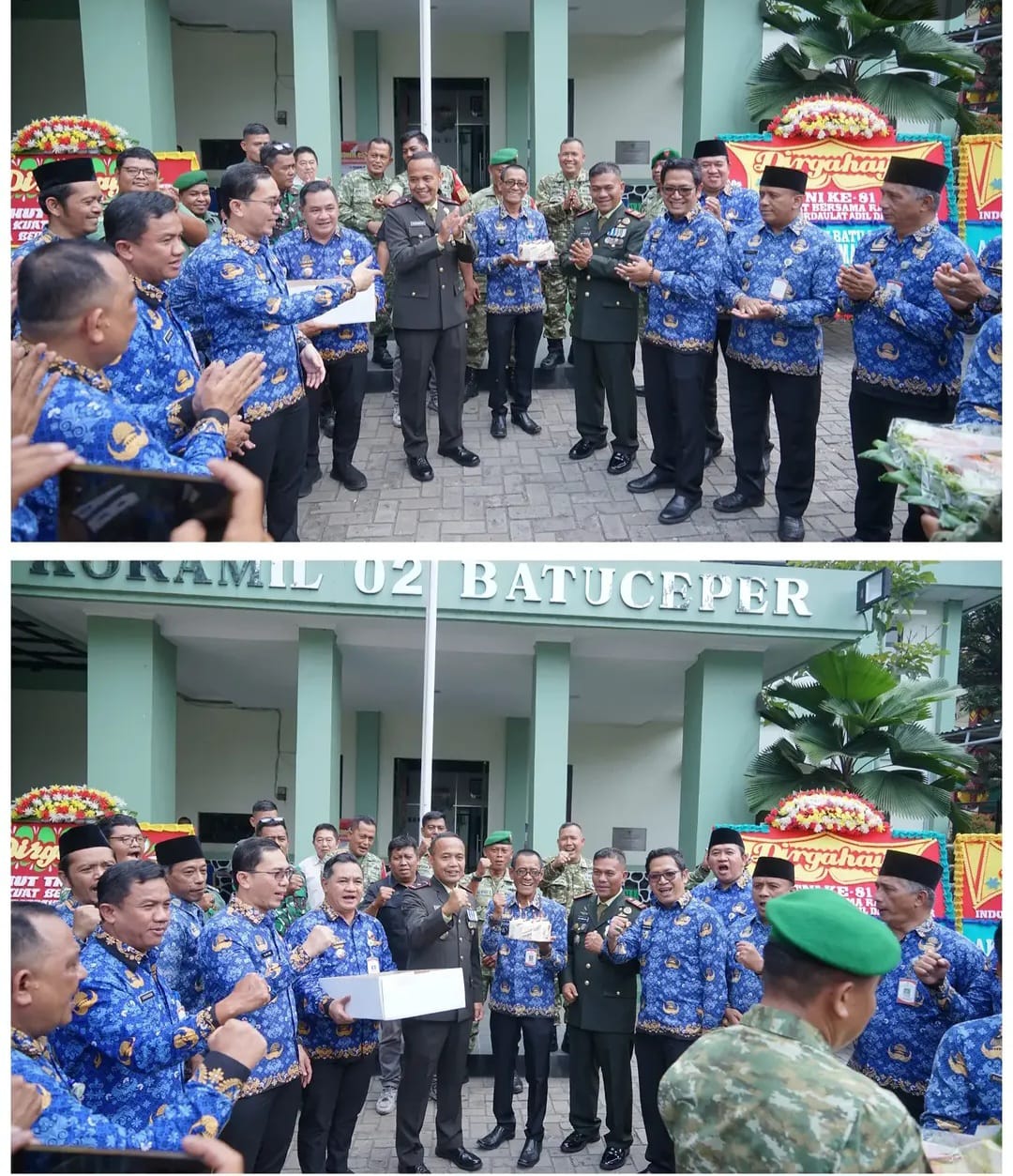 HUT TNI Ke-81, Camat Batuceper Berserta Lurah Silaturahmi Ke Danramil 02/Batuceper
